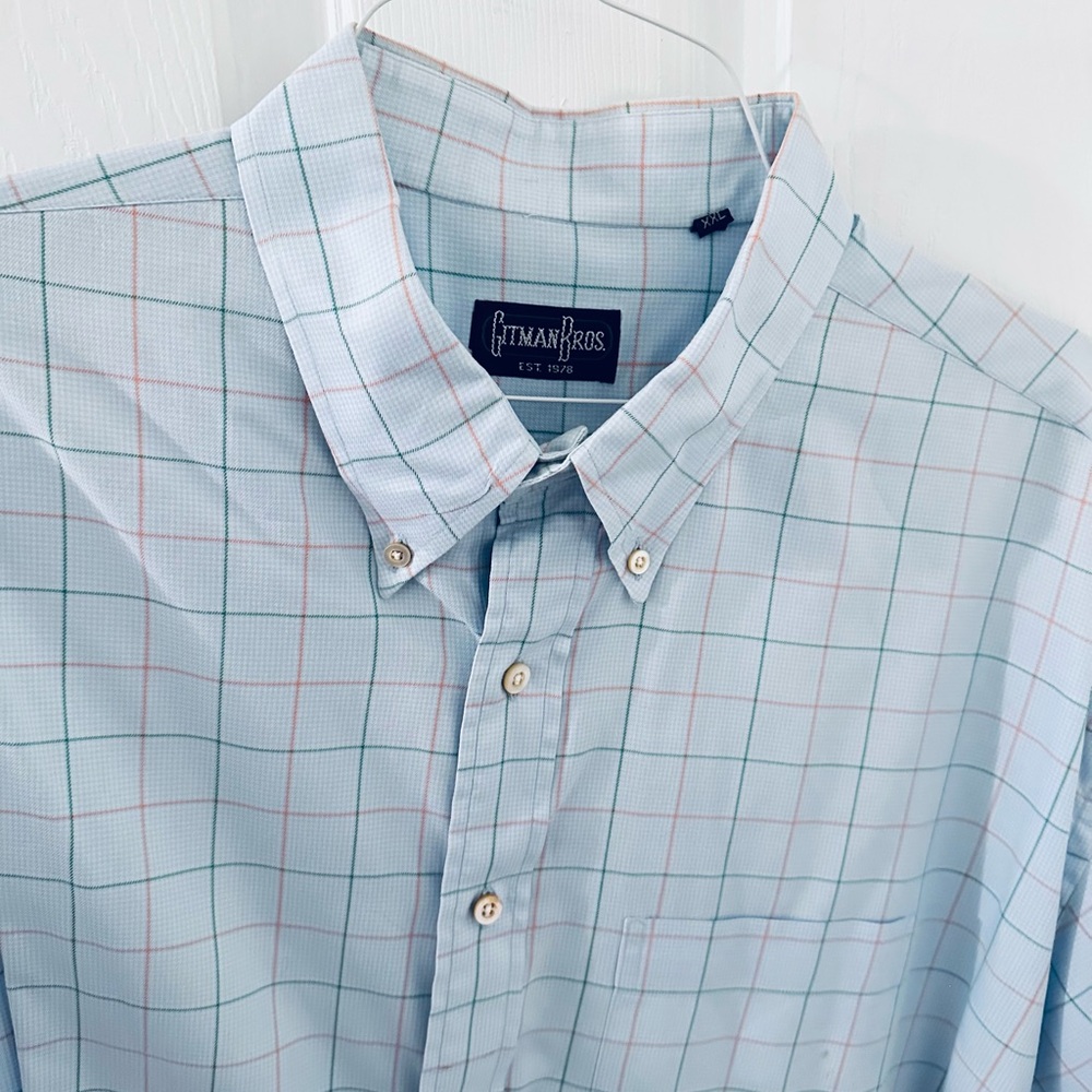 Gitman Brothers Blue and Pink Casual Button Down Shirt